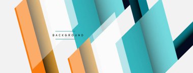 Vektör arkaplanı. Gölge efektli soyut örtüşen renk çizgileri tasarımı. Duvar kağıdı afişi için resim arkaplanı veya iniş sayfası