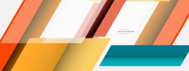 Vektör arkaplanı. Gölge efektli soyut örtüşen renk çizgileri tasarımı. Duvar kağıdı afişi için resim arkaplanı veya iniş sayfası