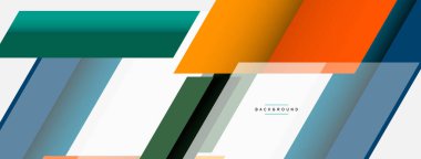 Vektör arkaplanı. Gölge efektli soyut örtüşen renk çizgileri tasarımı. Duvar kağıdı afişi için resim arkaplanı veya iniş sayfası