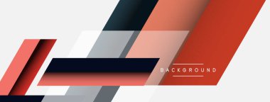 Vektör arkaplanı. Gölge efektli soyut örtüşen renk çizgileri tasarımı. Duvar kağıdı afişi için resim arkaplanı veya iniş sayfası