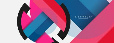 Yuvarlak geometrik şekiller çizgiler ve daireler. Duvar kağıdı afişi ya da iniş sayfası için vektör şablonu