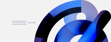 Yuvarlak şekiller daireler ve diğer geometrik şekiller. Duvar kağıdı afişi arkaplan kartı veya iniş sayfası için vektör illüstrasyonu