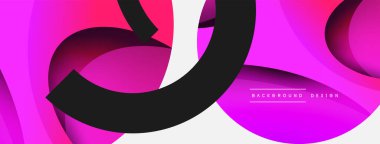 Yaratıcı geometrik duvar kağıdı. Asgari soyut arkaplan. Duvar kağıdı arkaplanı veya iniş sayfası için daire ve dalga kompozisyon vektör çizimi