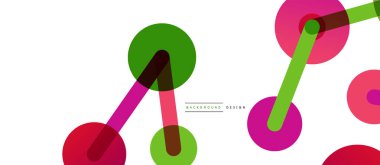 Çizgi noktaları geometrik soyut arkaplan bağlantıları. Çizgilerle birbirine bağlı çemberler. Duvar kağıdı, afiş, arkaplan veya iniş için moda tekno iş şablonu