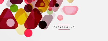 Beyaz üzerine renkli baloncuklar ve yuvarlak geometrik şekiller. Duvar kağıdı, pankart, arkaplan, iniş sayfası için vektör geometrik asgari özet arkaplan