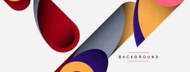 Soyut arkaplan. Minimum geometrik daireler ve koyu gölgeli yuvarlak şekiller. Duvar kağıdı afişi veya arkaplan için moda teknoloji iş şablonu