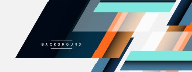 Vektör arkaplanı. Gölge efektli soyut örtüşen renk çizgileri tasarımı. Duvar kağıdı afişi için resim arkaplanı veya iniş sayfası