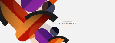 Yuvarlak geometrik şekiller çizgiler ve daireler. Duvar kağıdı afişi ya da iniş sayfası için vektör şablonu