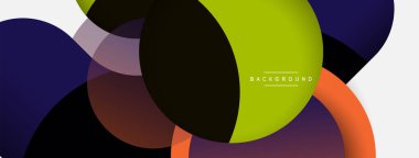 Yaratıcı geometrik duvar kağıdı. Asgari soyut arkaplan. Duvar kağıdı arkaplanı veya iniş sayfası için daire bileşimi vektör çizimi