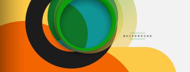 Vektör yuvarlak şekilli daireler minimum geometrik arkaplan. Duvar kağıdı afişi veya iniş sayfası için vektör illüstrasyonu