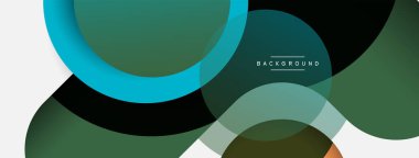 Çember ve yuvarlak şekiller soyut arkaplan. Duvar kağıdı afişi veya iniş sayfası için vektör illüstrasyonu