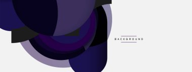 Vektör yuvarlak şekilli daireler minimum geometrik arkaplan. Duvar kağıdı afişi veya iniş sayfası için vektör illüstrasyonu