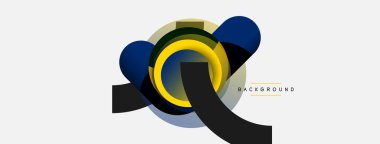 Çember ve yuvarlak şekiller soyut arkaplan. Duvar kağıdı afişi veya iniş sayfası için vektör illüstrasyonu