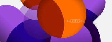 Çember ve yuvarlak şekiller soyut arkaplan. Duvar kağıdı afişi veya iniş sayfası için vektör illüstrasyonu