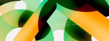 Yuvarlak şekiller daireler ve diğer geometrik şekiller. Duvar kağıdı afişi arkaplan kartı veya iniş sayfası için vektör illüstrasyonu