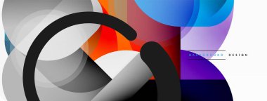 Yaratıcı geometrik duvar kağıdı. Asgari çember üçgen ve kare çizgi soyut arkaplan. Duvar kağıdı afişi veya iniş sayfası için vektör illüstrasyonu