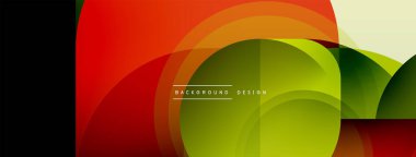 Yuvarlak üçgen çizgileri ve daireleri şekillendirir. Duvar kağıdı afişi arkaplanı veya iniş sayfası için Geometrik vektör çizimi