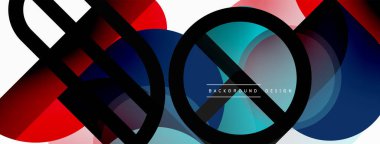 Geometrik asgari duvar kağıdı. Geometrik şekiller. Duvar kağıdı afişi veya iniş sayfası için vektör illüstrasyonu