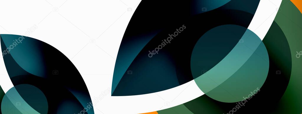 Creative geometric wallpaper. Minimal abstract background. Circle wave and round shapes composition vector illustration for wallpaper banner background or landing page