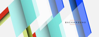 Vektör arkaplanı. Gölge efektli soyut örtüşen renk çizgileri tasarımı. Duvar kağıdı afişi için resim arkaplanı veya iniş sayfası