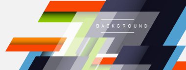 Vektör arkaplanı. Gölge efektli soyut örtüşen renk çizgileri tasarımı. Duvar kağıdı afişi için resim arkaplanı veya iniş sayfası