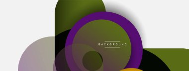 Vektör yuvarlak şekilli daireler minimum geometrik arkaplan. Duvar kağıdı afişi veya iniş sayfası için vektör illüstrasyonu