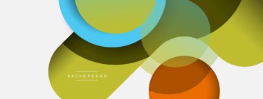 Çember ve yuvarlak şekiller soyut arkaplan. Duvar kağıdı afişi veya iniş sayfası için vektör illüstrasyonu