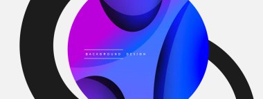 Yaratıcı geometrik duvar kağıdı. Asgari soyut arkaplan. Duvar kağıdı arkaplanı veya iniş sayfası için daire ve dalga kompozisyon vektör çizimi