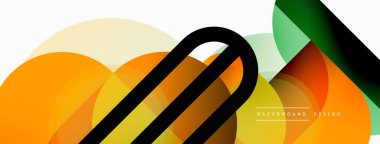 Yuvarlak üçgen çizgileri ve daireleri şekillendirir. Duvar kağıdı afişi arkaplanı veya iniş sayfası için Geometrik vektör çizimi