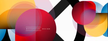 Yaratıcı geometrik duvar kağıdı. Asgari çember üçgen ve kare çizgi soyut arkaplan. Duvar kağıdı afişi veya iniş sayfası için vektör illüstrasyonu