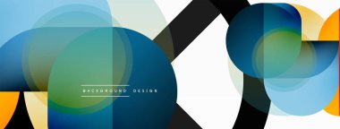 Yaratıcı geometrik duvar kağıdı. Asgari çember üçgen ve kare çizgi soyut arkaplan. Duvar kağıdı afişi veya iniş sayfası için vektör illüstrasyonu