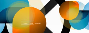 Yaratıcı geometrik duvar kağıdı. Asgari çember üçgen ve kare çizgi soyut arkaplan. Duvar kağıdı afişi veya iniş sayfası için vektör illüstrasyonu