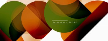 Yuvarlak üçgen çizgileri ve daireleri şekillendirir. Duvar kağıdı afişi arkaplanı veya iniş sayfası için Geometrik vektör çizimi