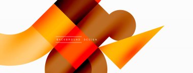 Çember ve kare geometrik arkaplan. Duvar kağıdı, pankart, arkaplan ya da iniş için üçgen ve kareli yuvarlak şekiller