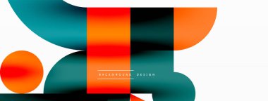 Çember ve kare geometrik arkaplan. Duvar kağıdı, pankart, arkaplan ya da iniş için üçgen ve kareli yuvarlak şekiller