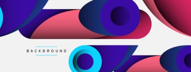 Soyut arkaplan. Minimum geometrik daireler ve koyu gölgeli yuvarlak şekiller. Duvar kağıdı afişi veya arkaplan için moda teknoloji iş şablonu