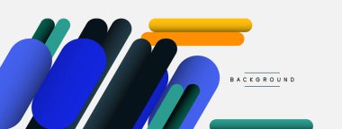 Yuvarlak şekiller ve çizgiler üst üste biniyor. Duvar kağıdı afişi veya iniş sayfası için vektör illüstrasyonu