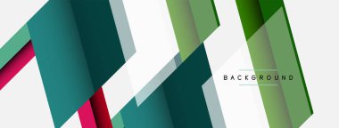 Vektör arkaplanı. Gölge efektli soyut örtüşen renk çizgileri tasarımı. Duvar kağıdı afişi için resim arkaplanı veya iniş sayfası