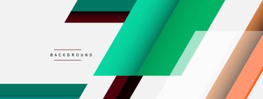 Vektör arkaplanı. Gölge efektli soyut örtüşen renk çizgileri tasarımı. Duvar kağıdı afişi için resim arkaplanı veya iniş sayfası