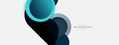 Yaratıcı geometrik duvar kağıdı. Asgari soyut arkaplan. Duvar kağıdı arkaplanı veya iniş sayfası için daire bileşimi vektör çizimi