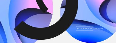 Yaratıcı geometrik duvar kağıdı. Asgari soyut arkaplan. Duvar kağıdı arkaplanı veya iniş sayfası için daire ve dalga kompozisyon vektör çizimi