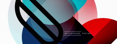 Yuvarlak üçgen çizgileri ve daireleri şekillendirir. Duvar kağıdı afişi arkaplanı veya iniş sayfası için Geometrik vektör çizimi