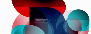 Yuvarlak üçgen çizgileri ve daireleri şekillendirir. Duvar kağıdı afişi arkaplanı veya iniş sayfası için Geometrik vektör çizimi