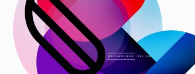 Yuvarlak üçgen çizgileri ve daireleri şekillendirir. Duvar kağıdı afişi arkaplanı veya iniş sayfası için Geometrik vektör çizimi