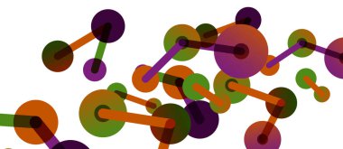 Soyut arkaplan. Yuvarlak noktalar çizgilerle birleşti. Duvar kağıdı, afiş, arkaplan veya iniş için moda tekno iş şablonu