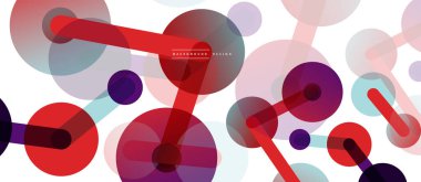 Çizgi noktaları geometrik soyut arkaplan bağlantıları. Çizgilerle birbirine bağlı çemberler. Duvar kağıdı, afiş, arkaplan veya iniş için moda tekno iş şablonu