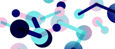 Çizgi noktaları geometrik soyut arkaplan bağlantıları. Çizgilerle birbirine bağlı çemberler. Duvar kağıdı, afiş, arkaplan veya iniş için moda tekno iş şablonu