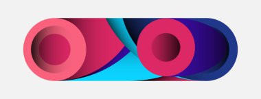 Soyut arkaplan. Minimum geometrik daireler ve koyu gölgeli yuvarlak şekiller. Duvar kağıdı afişi veya arkaplan için moda teknoloji iş şablonu