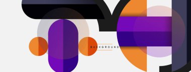 Geometrik şekiller bileşim soyut arkaplan. Çember çizgileri ve dikdörtgenler. Duvar kağıdı afişi veya iniş sayfası için vektör illüstrasyonu