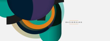 Çember ve yuvarlak şekiller soyut arkaplan. Duvar kağıdı afişi veya iniş sayfası için vektör illüstrasyonu